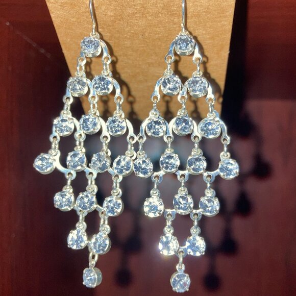 NEW Chandelier Dangling Statement Earrings Formal Cocktail Wedding Prom Jewelry - Picture 4 of 13